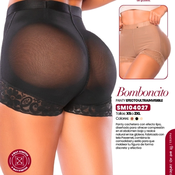 Colombian Stagmi Fajas ButtLift Invisble Lace Short Shaper Bottom Bomboncito New - Picture 4 of 14